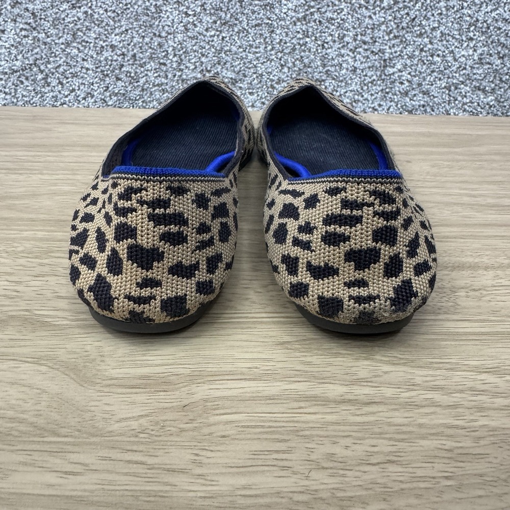 Rothys The Point Flats Women's‎ 9 Leopard Cheetah Big Cat Print Tan Black Brown - Picture 8 of 16